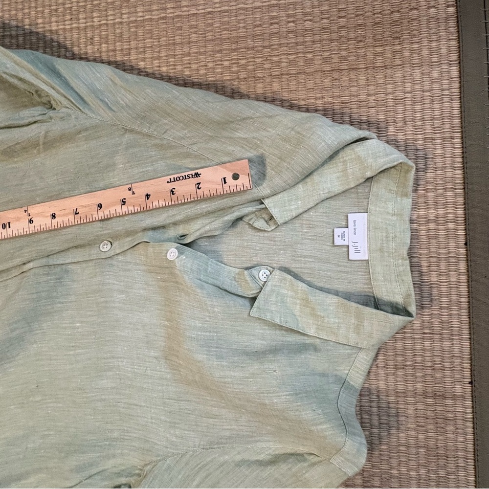 J. Jill Sage Green Button-Down Shirt M - Picture 5 of 9